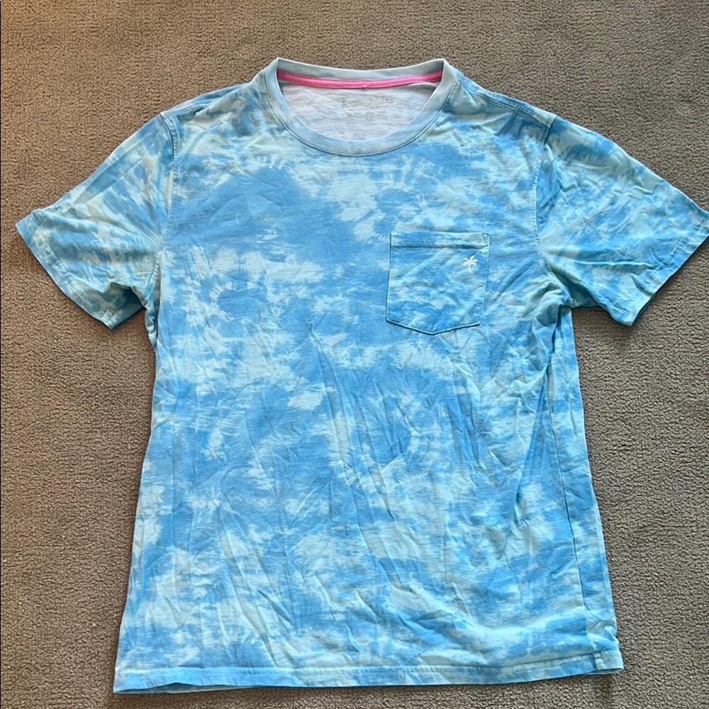 (L) Chubbies Blue Tie-Dye Pocketed Shirt